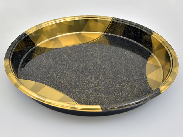 【10枚入/バラ】寿司用容器 DX丸桶 60 金砂目-BK 業務用 業者 身 容器 中央化学 本体のみ 使い捨て 181..