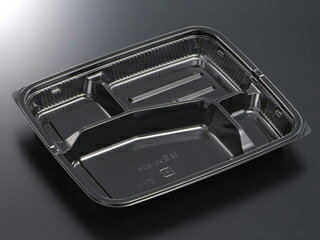 【50枚入/バラ】弁当容器 HSA味里 23-20A BK 業務用 業者 本体 中央化学 本体のみ 使い捨て容器 テイクアウト 371872