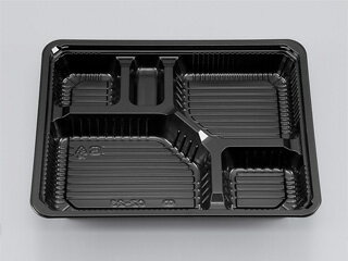 【600枚入/ケース】 弁当容器 新CZ-23 BS黒 業務用 業者 本体 シーピー化成 使い捨て容器 レンジ可 耐熱 耐油 軽量 テイクアウト 529158