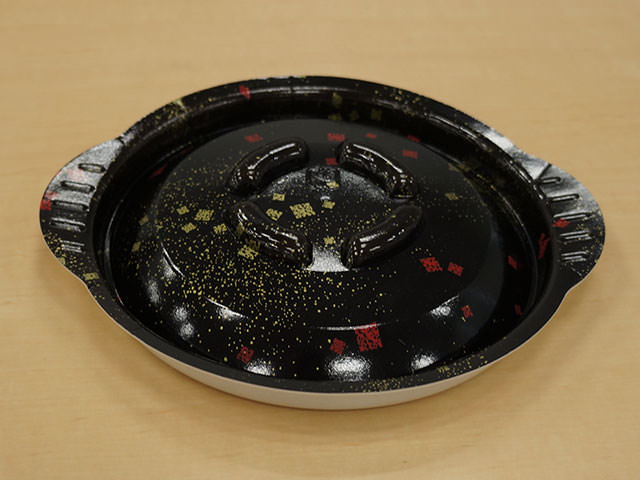 【50枚入/バラ】KD-190(蓋)黒まきえ(50) 食品容器蓋 丼ぶり容器蓋 汁物容器蓋 0054...