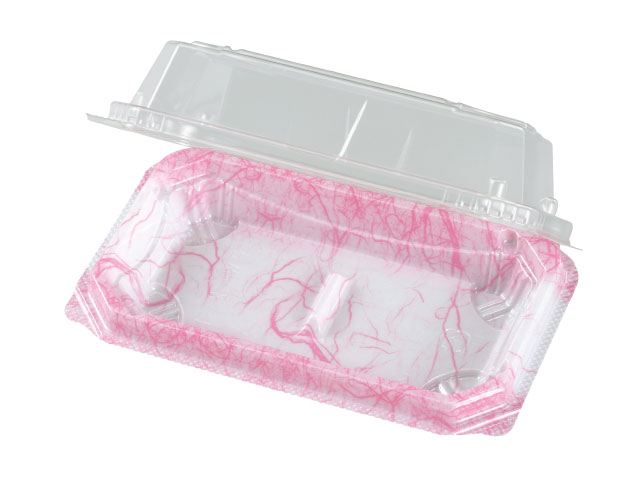 【1600枚入/ケース】 テイクアウト 和菓子容器 APW-2-1 雲龍ピンク 業務用 業者 138×82×40mm エフピコチューパ 使い捨て容器 554190