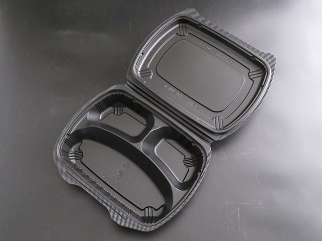 Rakuten - 【200枚入/ケース】 テイクアウト 弁当容器 バイオデリカ シェルBOX80-2 業務用 業者 黒【weeco】 リスパック 耐熱 レンジ可 使い捨て容器 647487