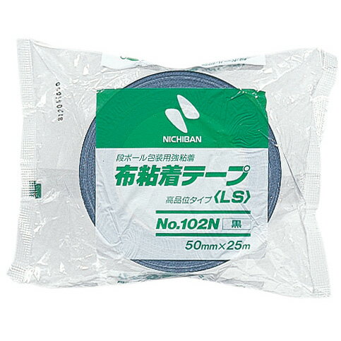 【1巻】布粘着テープNo.102N 50mm×25m 黒 ニチバン ガムテープ 梱包 00391957 プロステ