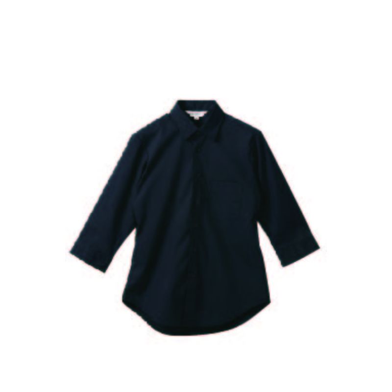 【40枚】ストレッチシャツ サンユニフォーム 七分袖シャツ(ブラック)SS 00748727 プロステ