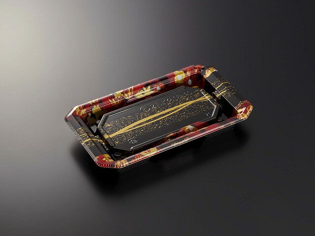 【50枚】中央化学 寿司容器 HS澄板18-11 一陣R-BK 身 00114043