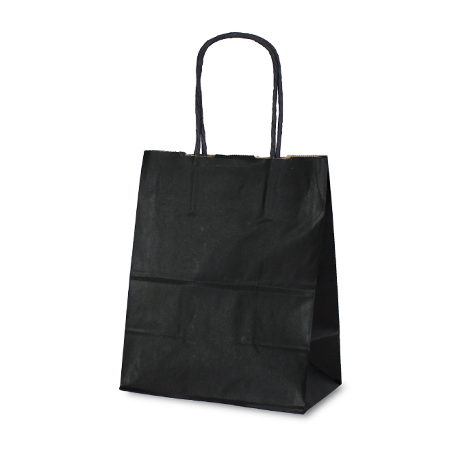 【100点】紙手提袋 1259 自動紐手提袋 T-2 カラー(黒) ベルベ 00629040