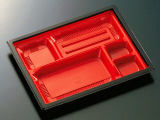 ★最大ポイント10倍★【600枚】CT WF-24A-27 赤黒-BK 身 業務用 業者 中央化学 弁当 電子レンジ 耐熱130℃..