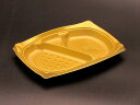 【50枚】饗ロマン10中皿2 ゴールドW キョウロマン1ナカサラ2 ゴ-ルドW 3仕切 レンジ可 レンジ対応 00316190 プロステ