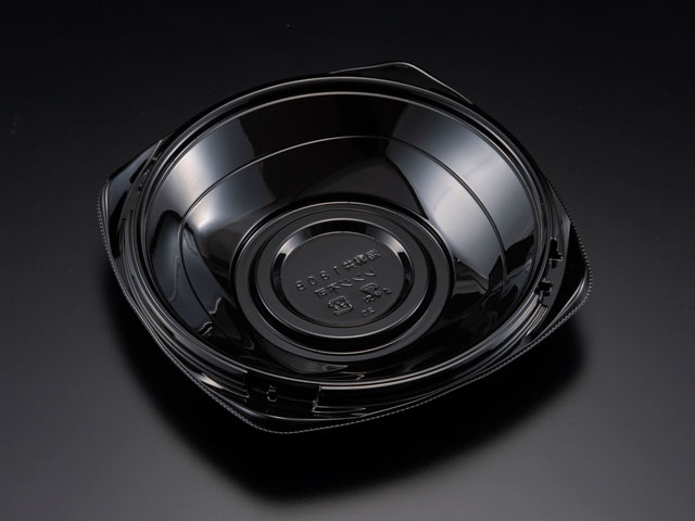 【600枚】バイオPET テイクアウト 海専丼180B 黒 リスパック 業務用 業者 丼容器 316304