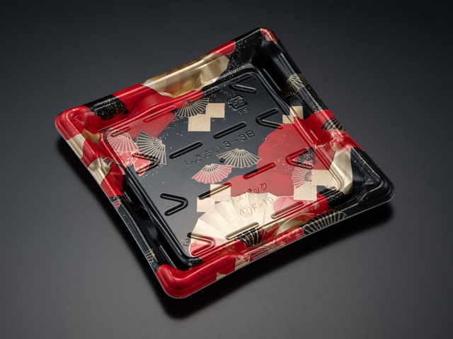 【900枚】しきさい 3-3B 箔おうぎ赤 リスパック 業務用 業者 魚が映える 316367