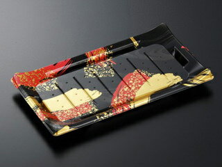 Disposable - 【50枚】中央化学 寿司容器 HS波ね皿27-15光琳R-BK身 00358088