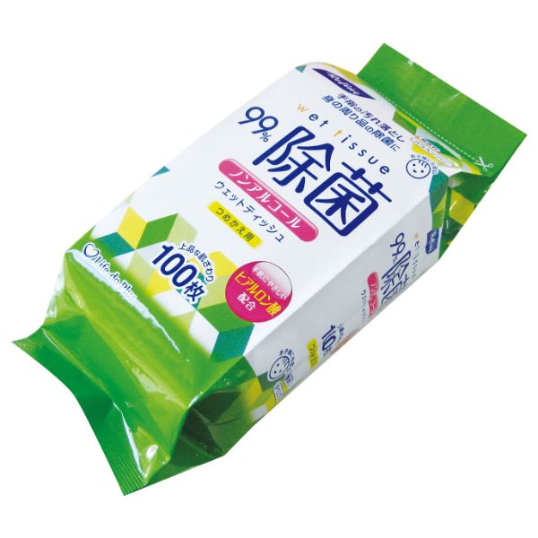 【1点】 Life-do.Plus 除菌シート LD-107 リファイン ノンアルコール除菌 ボトルつめかえ(100枚) プロ..
