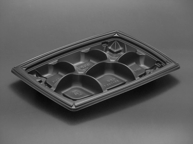 【50枚】 惣菜容器 リスパック バイオデリカ むすび 20-14B 6S 黒 プロステ