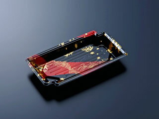 【600点】刺身容器 CF かく鉢 20-11 竹霞R-BK 身 中央化学 00618695