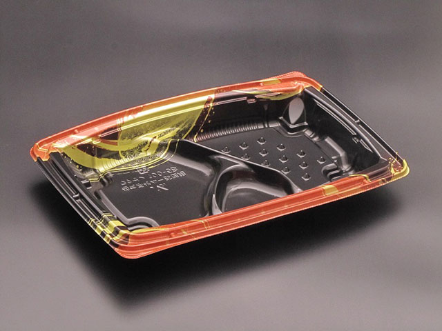 【150枚】弁当容器 リスパック バイオデリカ 枠膳 100-5B K-かがほ赤 弁当 お弁当 ランチボックス 持ち..