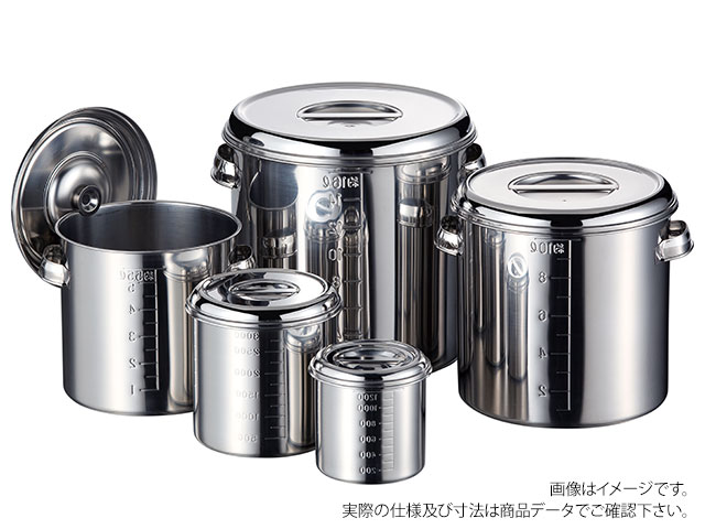 【1点】 保存容器 AG18-8 目盛付深型キッチンポット 30cm(手付) 赤川器物製作所 プロステ
