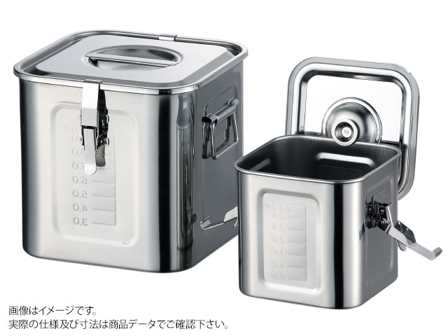 【1個】AG目盛付角キッチンポットパッキン・フック付18cm 手無 赤川器物製作所 保存容器 ケース 入れ物..