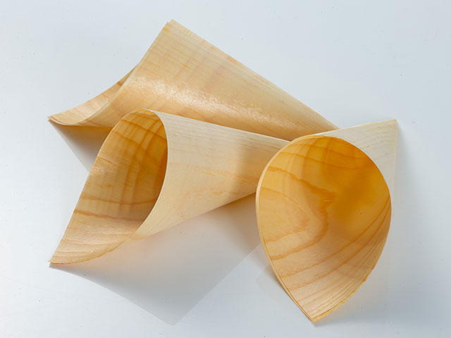 【2000枚】コーン型経木H125 アサヒグリーン 袋 入れ物 00251371 プロステ