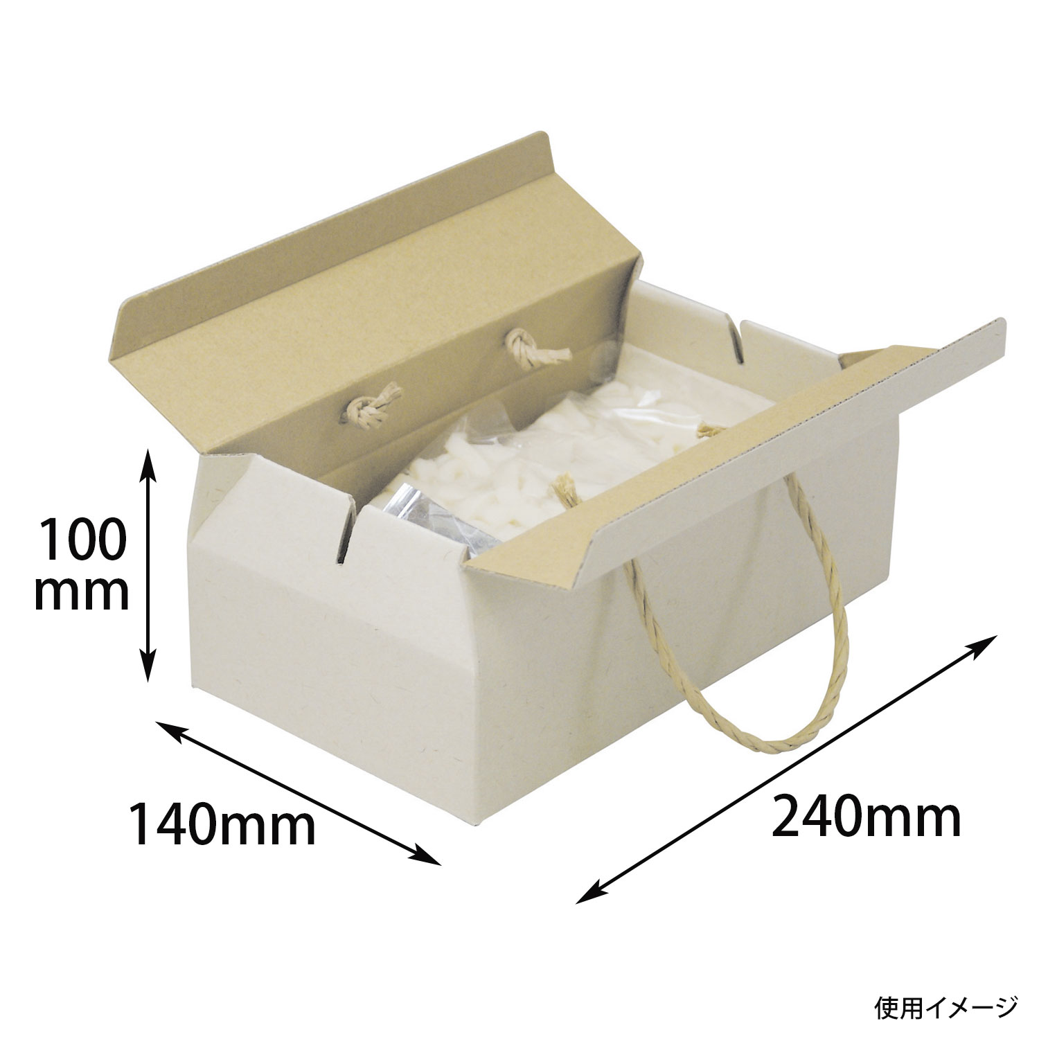【100個】ナチュラル手提BOX-M ヤマニ 00274199 プロステ