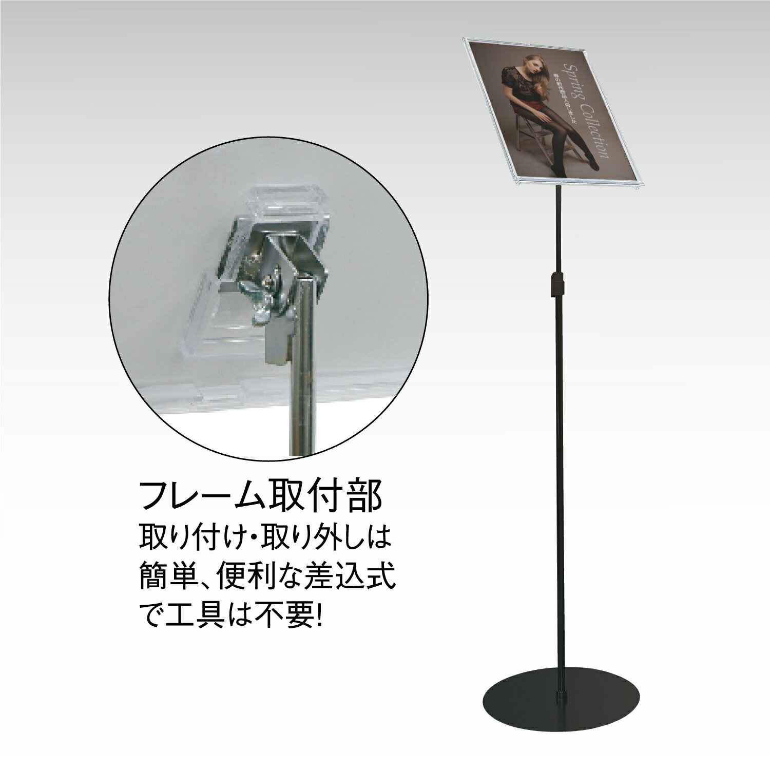【1台】KB8-0158BL A4マルチメディアスタンド (黒) アルファ 00703170 プロステ