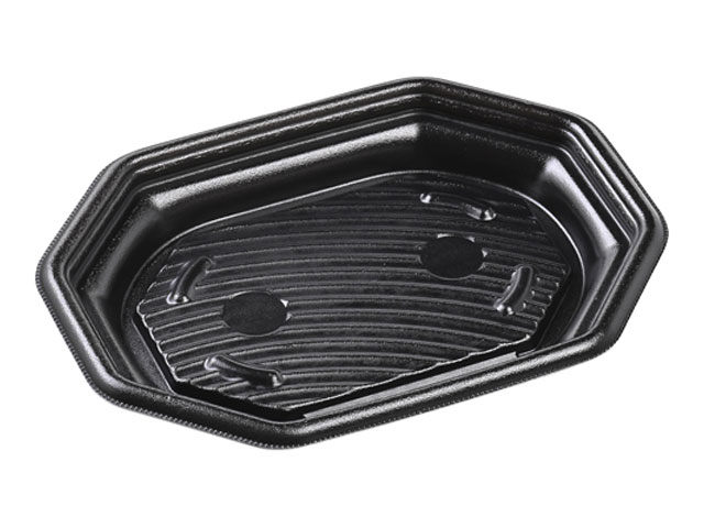 【250点】弁当容器 MFPグラブ八角24-18 本体 黒 エフピコ 00305810