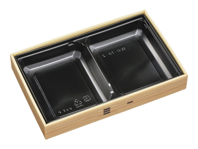 Disposable - 【180枚】WUかん合-18-2 本体 わっぱ黒 エフピコ 使い捨て弁当容器 テイクアウト 00306101
