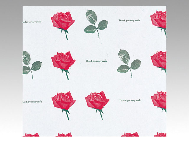 【1000枚】001 包装紙 赤いバラ 並口 半切 ベルベ 包装紙 プレゼント ラッピング 梱包 00308264 プロステ