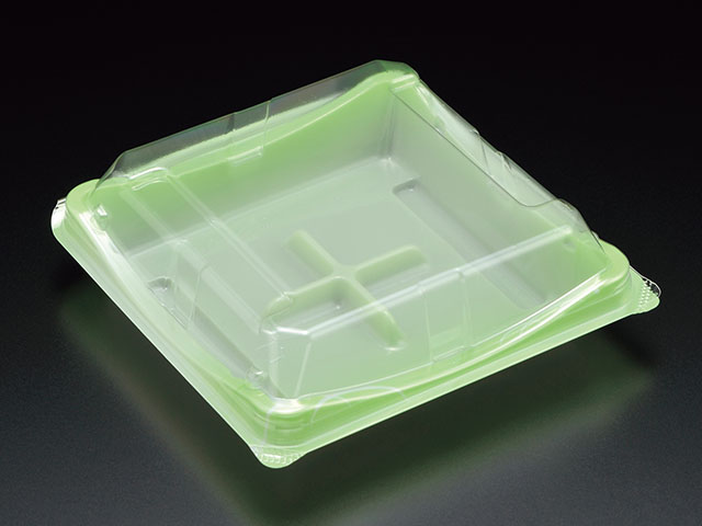 【100枚】和菓子容器 ユニコン MS-40 草緑 スミ 00314622