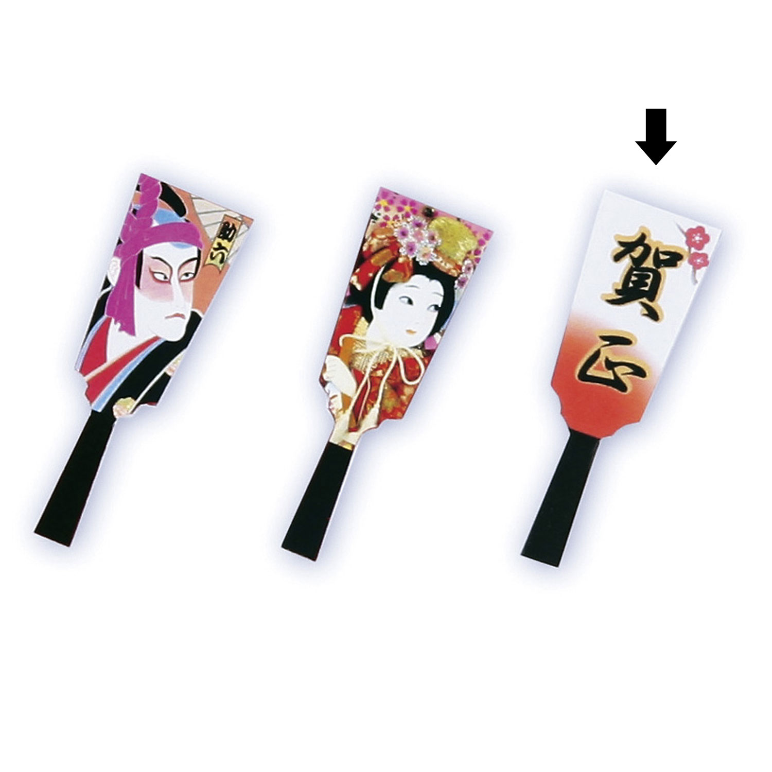 【1袋】飾りミニ羽子板 紅白賀正 50枚入 神堂 00327670 プロステ