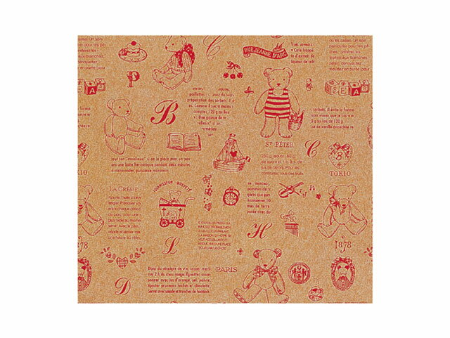 【500枚】856 包装紙 ベアコレクション(レッド) ベルベ プレゼント ラッピング 梱包 00368787 プロステ