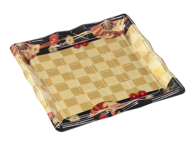 【320枚】氷河28-28 本体 扇市松金 エフピコ 寿司容器 鮮魚 魚 寿司 にぎり 00560344