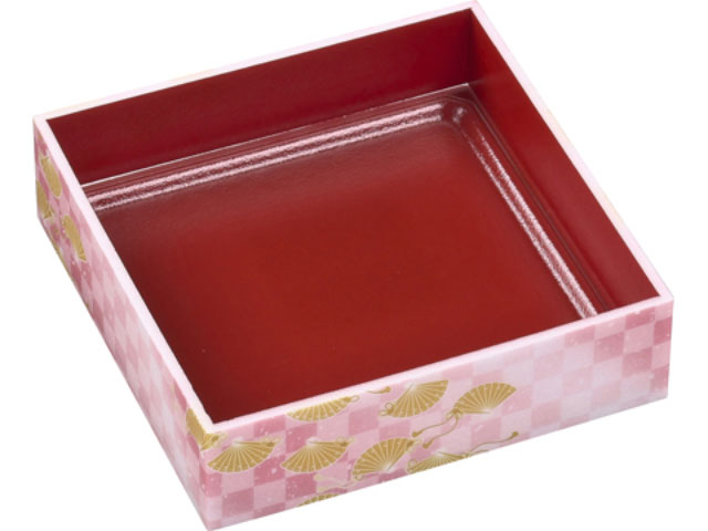 【300枚】WPS-角150-150(V)市松春扇 本体 エフピコ 使い捨て弁当容器 テイクアウト 00564826