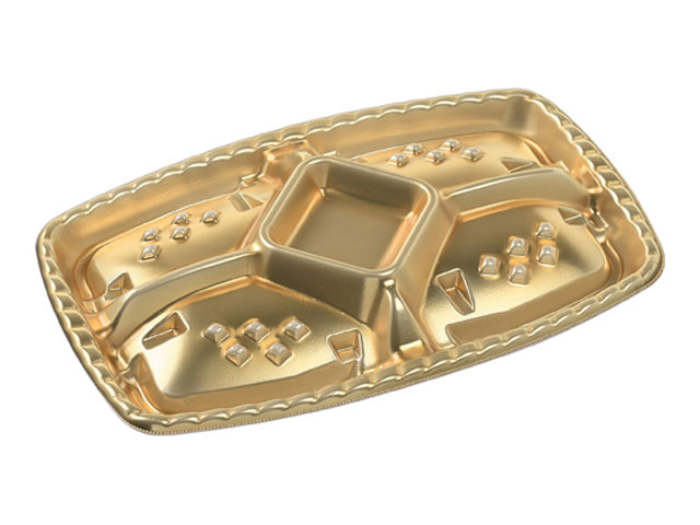 【200枚】シェルト角36-23 本体 金 エフピコ オードブル容器 パーティー容器 クリスマス用機 00586748