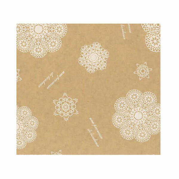 【500枚】335 包装紙 レースィ(クラフト) ベルベ プレゼント ラッピング 梱包 00616065 プロステ