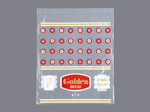 【1000枚】レトロ調食パン袋ゴールデンブレッド 大阪ポリエチレン 00630078 プロステ