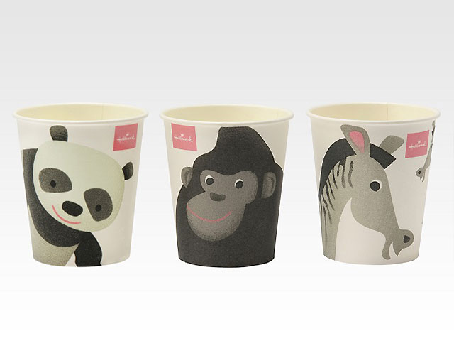 【25袋/ケース】紙コップ 6オンス ホールマークどうぶつ205 100枚 サンナップ 使い捨てコップ プロステ
