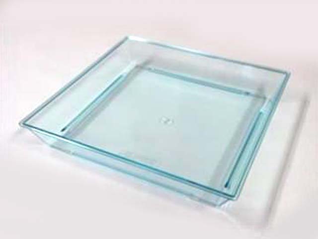 Disposable - 【40枚】角皿(H-40)スカイブルー ニシキ 寿司容器 鮮魚 魚 寿司 にぎり 00635032