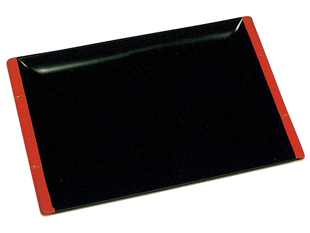 【80枚】長角皿(大)赤フチ ニシキ 鮮魚 魚 食品スーパー 使い捨て 00635037