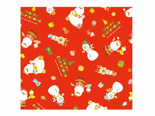 【150点】617 包装紙 クリスマスバスケット (赤) 4/6全判 ベルベ 00637526