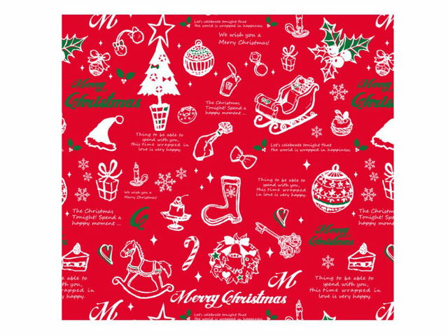 【150点】691 包装紙 アンティークノエル (レッド) 4/6全判 ベルベ 00637530