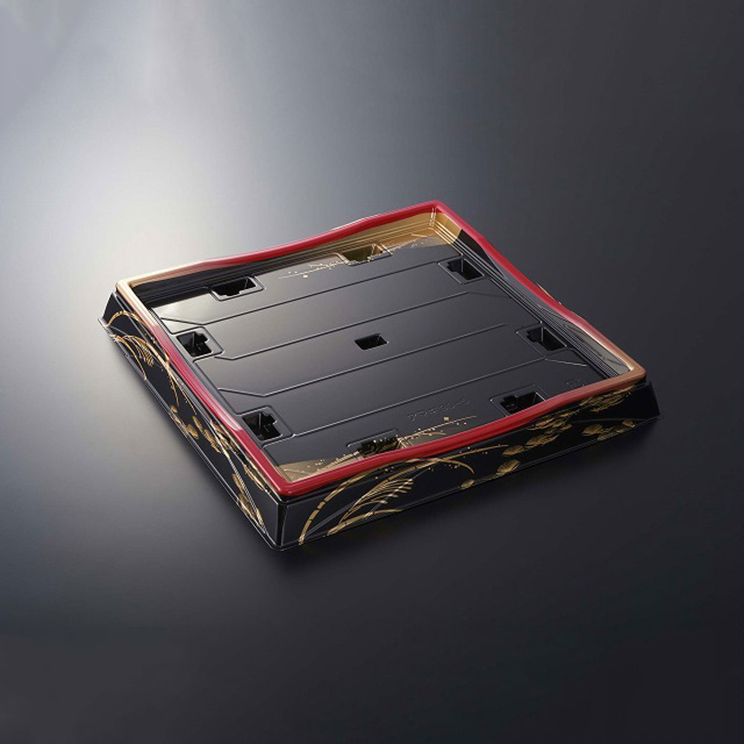 【10枚】中央化学 寿司容器 HS天城 30-5 やちよ赤-BK身 00669569