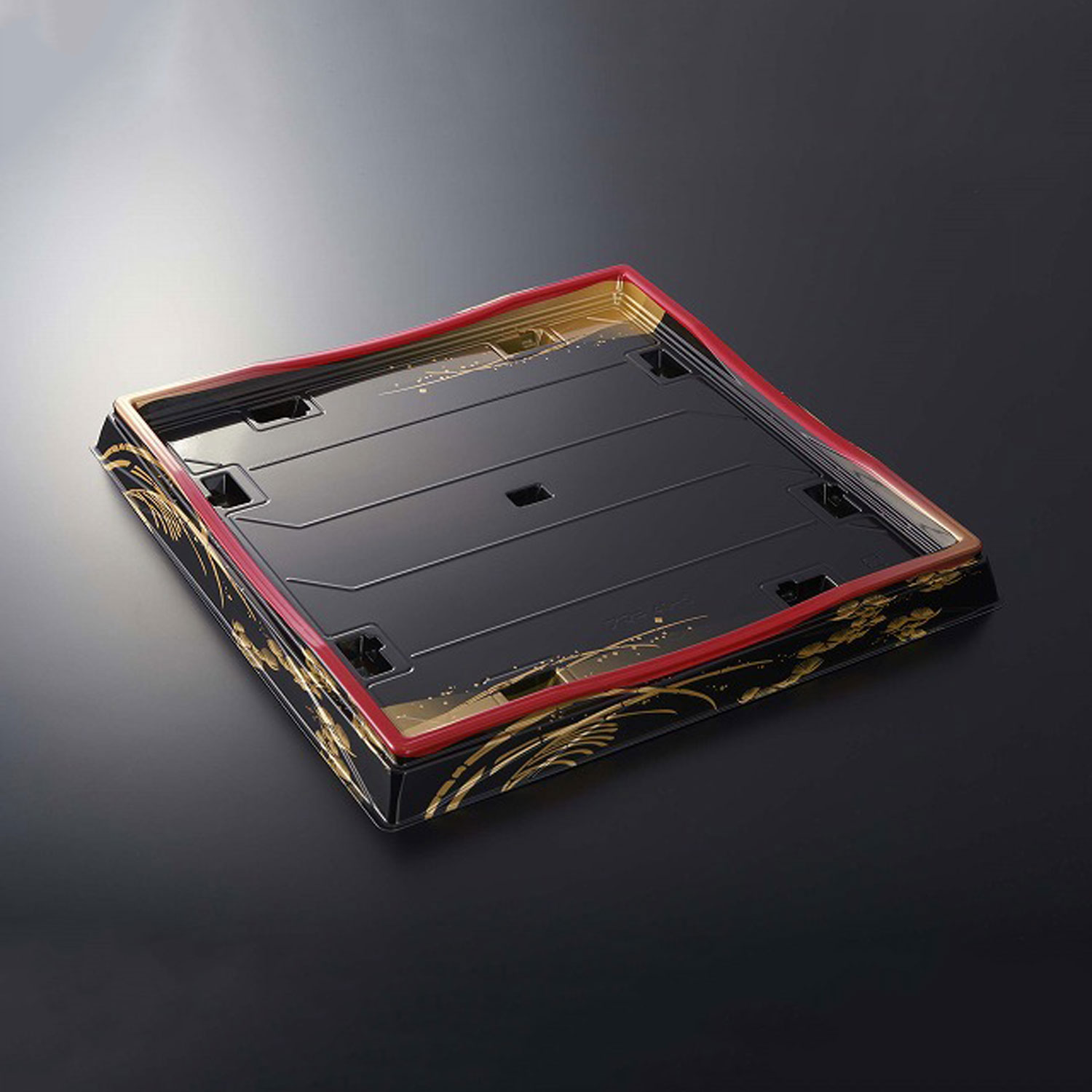 【10枚】中央化学 寿司容器 HS天城 40-5 やちよ赤-BK身 00669574