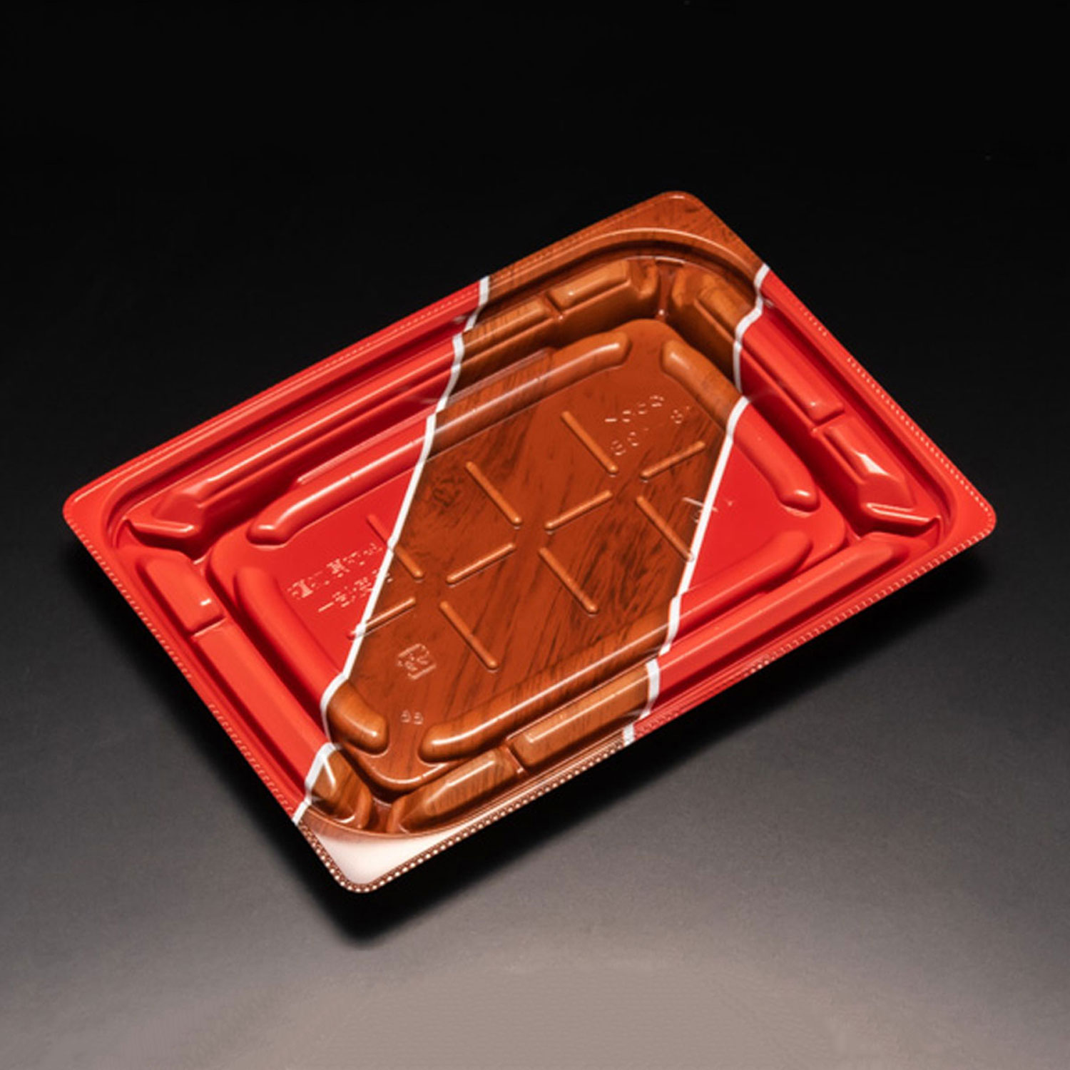 【50枚】惣菜容器 リスパック バイオデリカ優枠18-13B K-とうび赤 容器 惣菜 優枠 耐熱 使い捨て 嵌合 ..