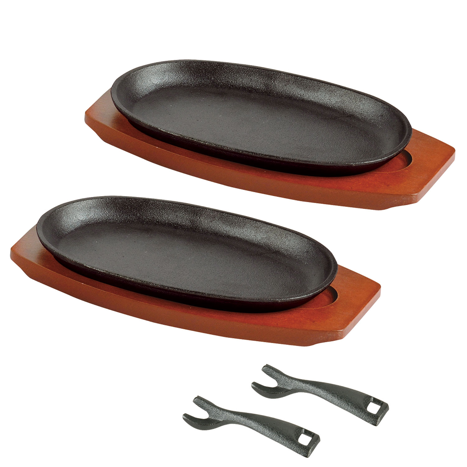 【1セット】スプラウト 鉄鋳物製ステーキ皿 小判型 23×13cm 2枚組 パール金属 00694625 プロステ