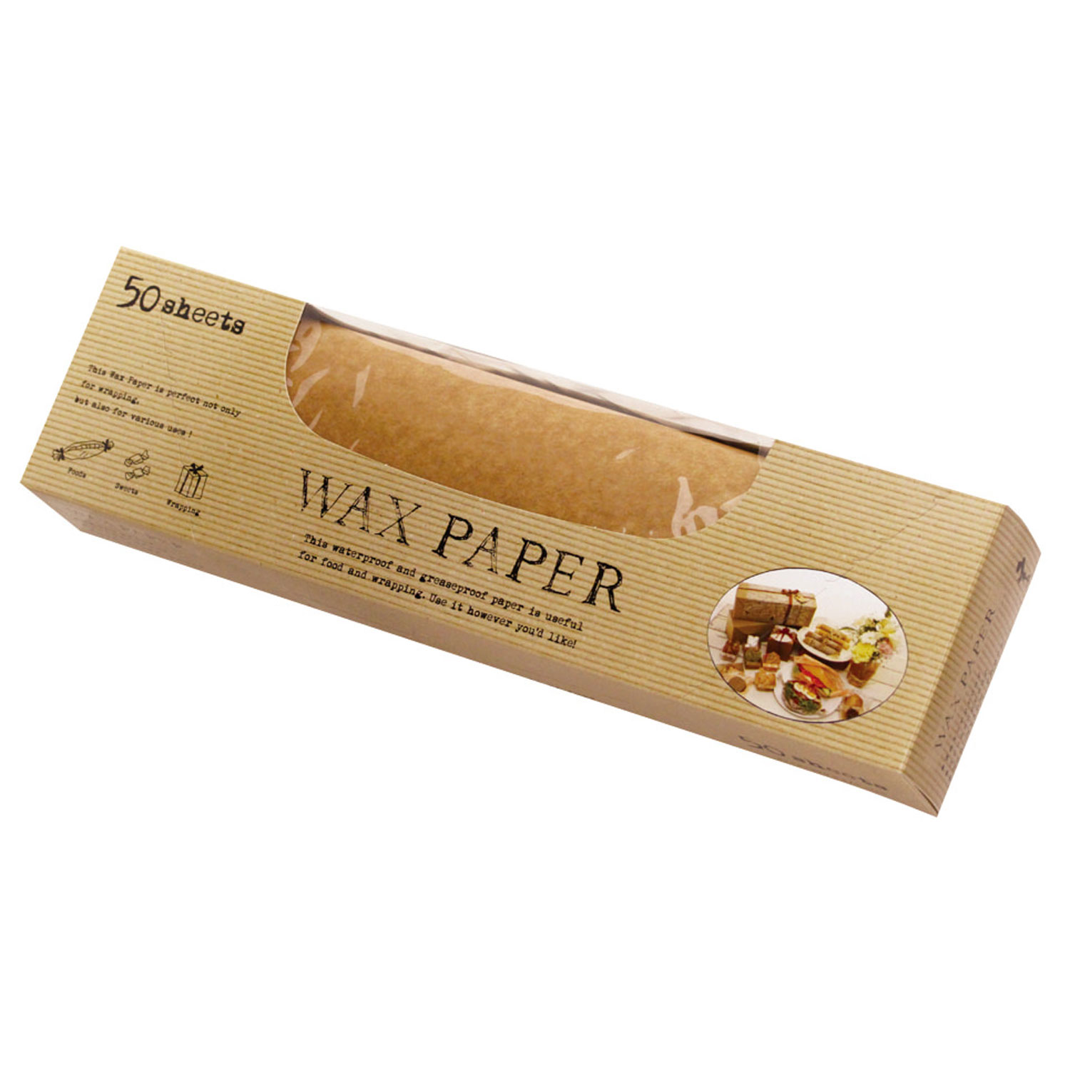 【1点】 クッキングシート WP5000 ワックスペーパー(クラフト無地)290×370 50枚入 天満紙器 プロステ