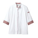 【1枚】調理コート 兼用 7分袖 白/ワインチェック 袖ネット付 3L 住商モンブラン 00392305 プロステ