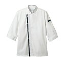【1枚】コックコート 兼用 7分袖 白/黒 3L 住商モンブラン 00392638 プロステ