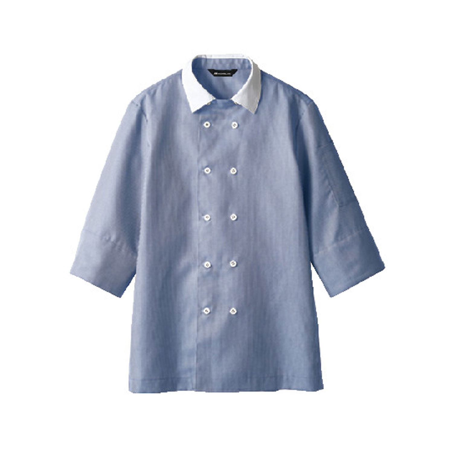 【1枚】シャツ 兼用 7分袖 ブルーチェック/白 M 住商モンブラン 00394564 プロステ