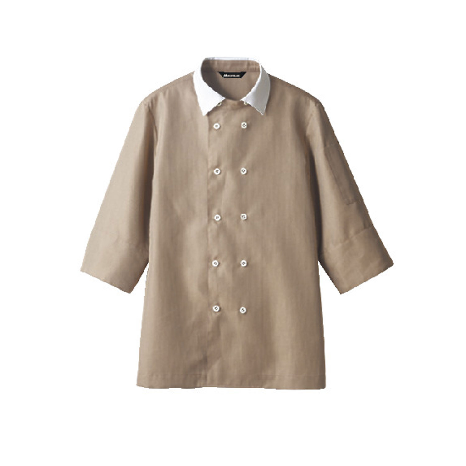 【1枚】シャツ 兼用 7分袖 ブラウンチェック/白 S 住商モンブラン 00394710 プロステ