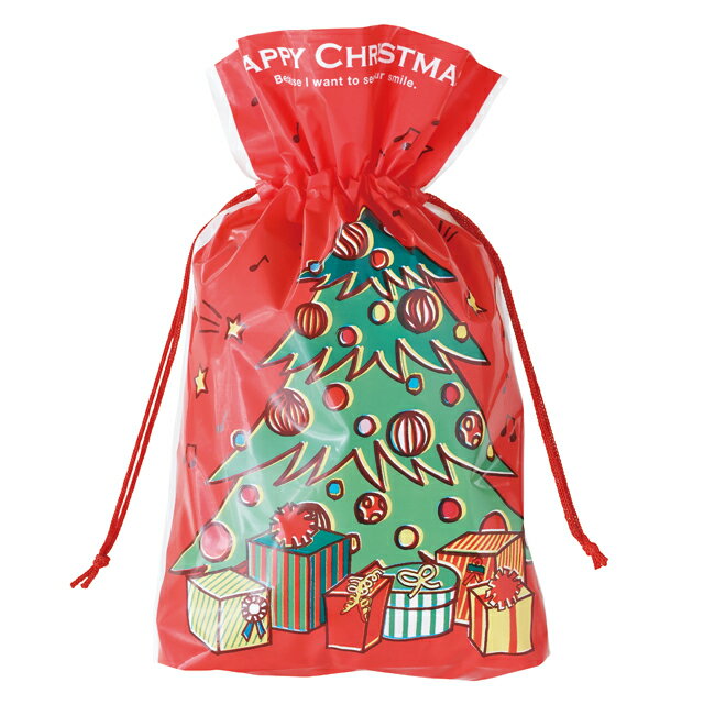 【1袋】巾着袋 クリスマスジョリーバンドギフト巾着バッグ-3(20枚) 00681685 プロステ